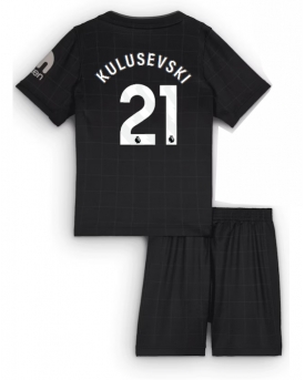 Tottenham Hotspur Dejan Kulusevski #21 Maglia Gara Trasferta Repliche 2025-26 Bambino Maniche Corte